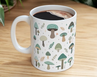 Mushroom Mug | Mushroom Cup | Coffee Mug | Floral Mug | Cottagecore | Nature Mug | Gift for Her | Spiritual Gifts | Yoga Gifts | Tea Mug