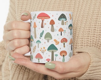 Mushroom Mug | Mushroom Cup | Coffee Mug | Floral Mug | Cottagecore | Nature Mug | Gift for Her | Spiritual Gifts | Yoga Gifts | Tea Mug