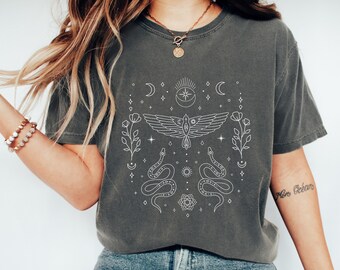 Spiritual Celestial Shirt | Moon Shirt | Minimalist | Snake Shirt | Tarot Shirt | Astrology Shirt | Nature Shirt | Witch Shirt