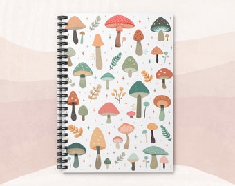 Mushroom Notebook | Spiral Notebook | Hardcover Journal | Nature Journal | Dream Journal | Magic Mushroom | Shadow Work Journal | Gift