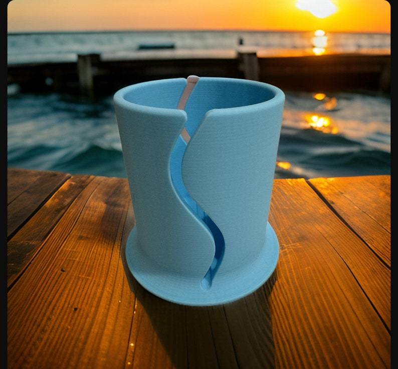 Paddle Board Cup Holder for 12oz Cans and Cups, 3D Printed SUP Drink Holder, Floating Beverage Holder, Paddleboard Accessory Gift Light Blue