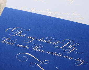 Personalised Handwritten Calligraphy Letter, Custom Gift Letter for Family, Friends or Love