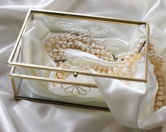 Personalised Glass Jewellery Box Engraving, Custom Hand Engraving, Wedding Gift, Keepsake Box, Anniversary Gift