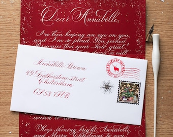 Personalised Letter from Father Christmas / Santa Claus, Handwritten Christmas Letter, Wax Sealed Envelope, Bespoke Calligraphy