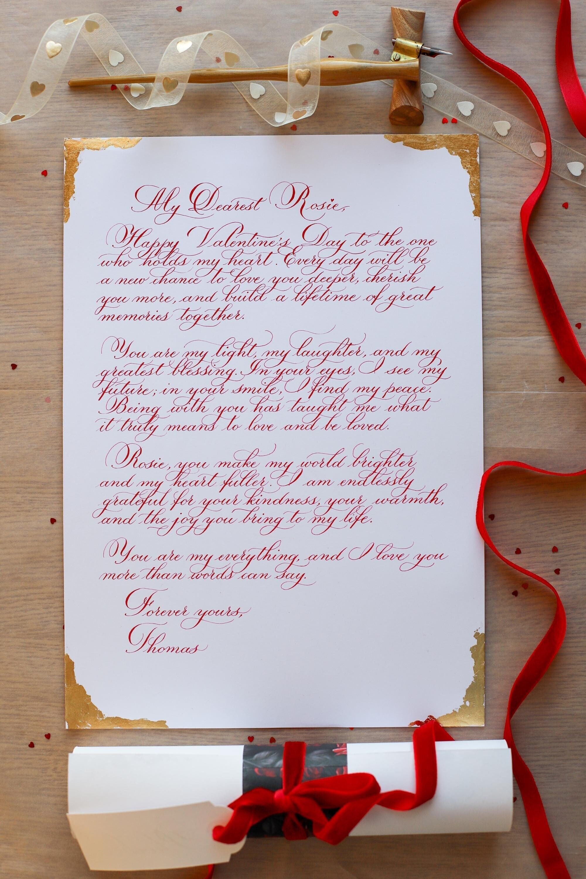 Personalised Vintage Scroll | Love Letter | Bespoke Scroll Letter ...
