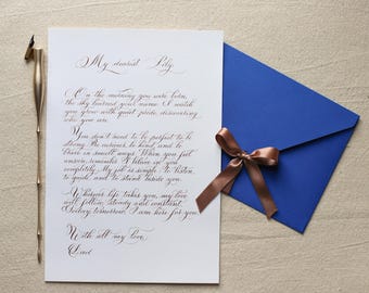 Personalised Handwritten Calligraphy Letter, Custom Gift Letter for Family, Friends or Love
