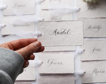 Handwritten Wedding Place Cards, Personalised Calligraphy Name Cards, Handmade Wedding Table Decor
