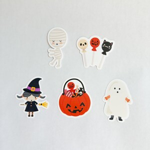 Cute Halloween Waterproof Stickers for Kids Parties, Party Favors | Witch | Ghost | Mumm | Jack-O-Lantern | Lollipop Candy | Trick or Treat