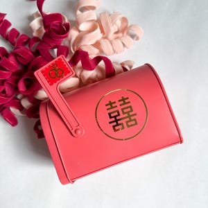 Buzón de boda chino asiático personalizado, buzón de ceremonia del té, regalo de aniversario de boda, regalo de boda para el señor y la señora, decoración de boda roja