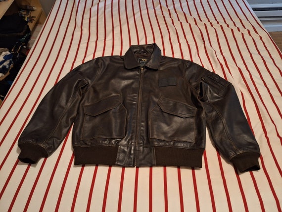 Size Jacket - Brown Leather Used Cage Alpha 3A382 Code Industries Etsy Large