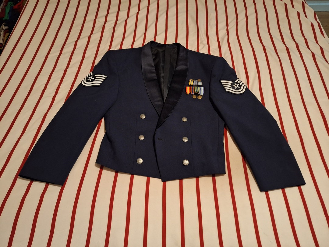 U.S. Air Force Mess Dress Uniform Coat With Medals Color Blue Used Etsy