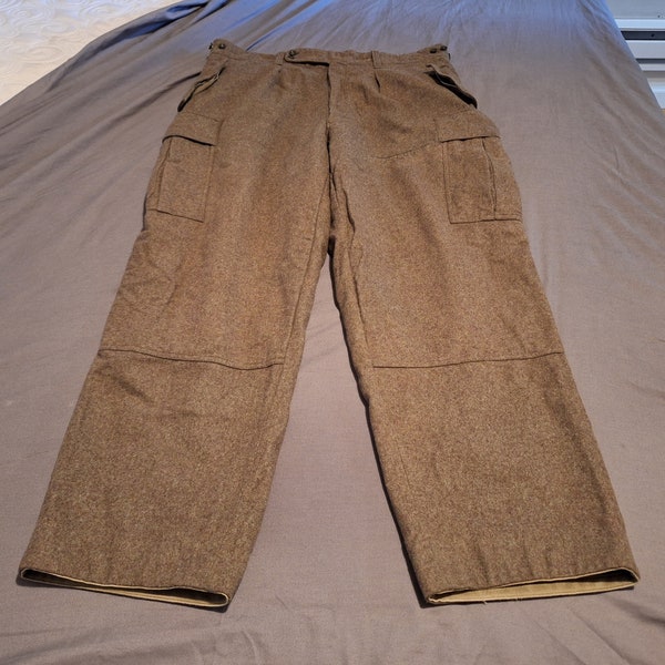 German Army Cold War Era Alois Heiss KG Wool Pants Color Green Size 174/96 Used