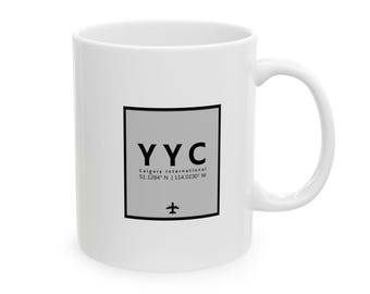 YYC Calgary International Airport Code - Ceramic Mug 11oz, 15oz