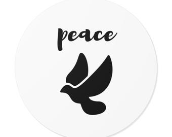 Peace - Dove - Round Vinyl Stickers