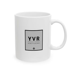 YVR Vancouver Airport Code - keramische mok 11oz, 15oz