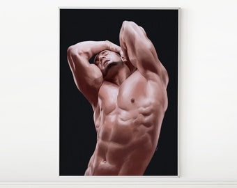 Male Physique 02 | Printable Wall Art, Male Illustration, LGBTQ Wall Art, Gay Art Print | Instant DIGITAL DOWNLOAD, Printable Artwork