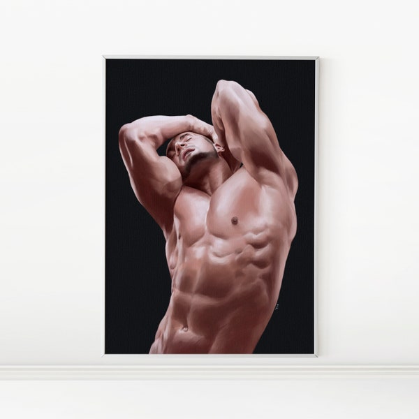 Male Physique 02 | Printable Wall Art, Male Illustration, LGBTQ Wall Art, Gay Art Print | Instant DIGITAL DOWNLOAD, Printable Artwork