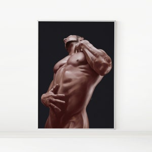 Male Physique 01 | Man Portrait Painting, Male Illustration, Wall Art, LGBTQ Art Prints | Instant DIGITAL DOWNLOAD, Printable Artwork