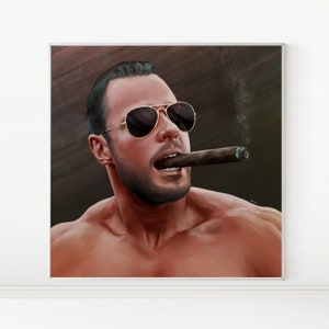 Man Shade and Cigar | Man Cave Decor, Male LGBTQ Art, Gay Art Posters, Modern Wall Art | Instant DIGITAL DOWNLOAD, Printable Artwork