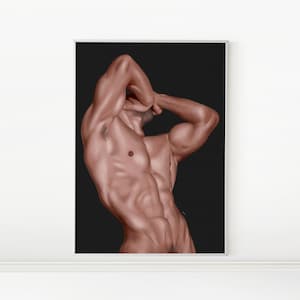 Male Physique 03 | Wall Art for Men, Male Form Painting, Male Body Illustration, Wall Art Decor | Instant DIGITAL DOWNLOAD