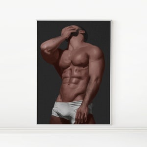 Male Physique 05 | Masculine Beauty, Male Figure Drawing, LGBTQ Art Prints, Gay Art Posters | Digital Download, Printable Wall Art