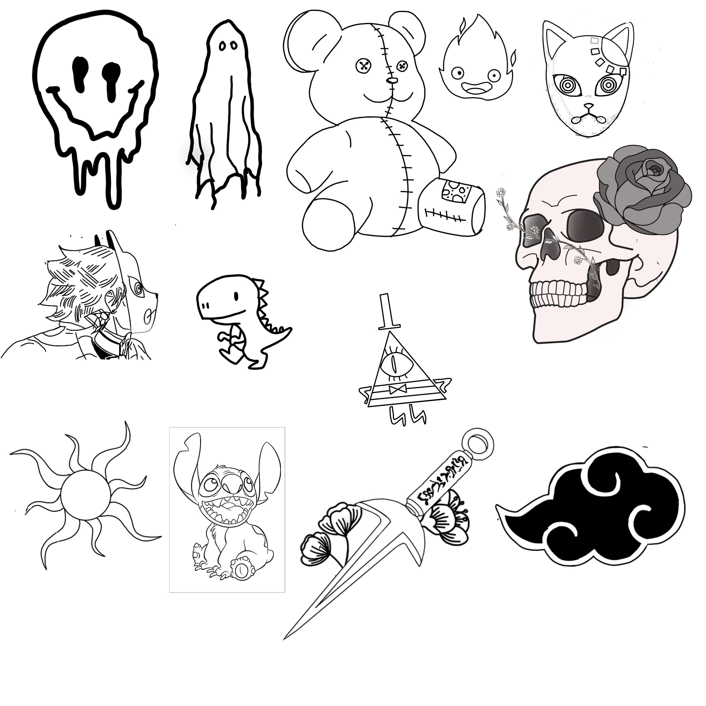 Tattoo Flash Sheets Outline