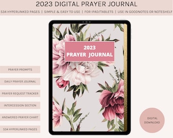Digital Prayer Journal, Faith Journal, Christian Journal, Gratitude Journal, Daily Prayer Journal Printable Template, Bible Study Journal