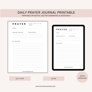 Daily Prayer Journal Printable, Christian Journal Prayer Template, Gratitude Bible Journal, Faith Journal