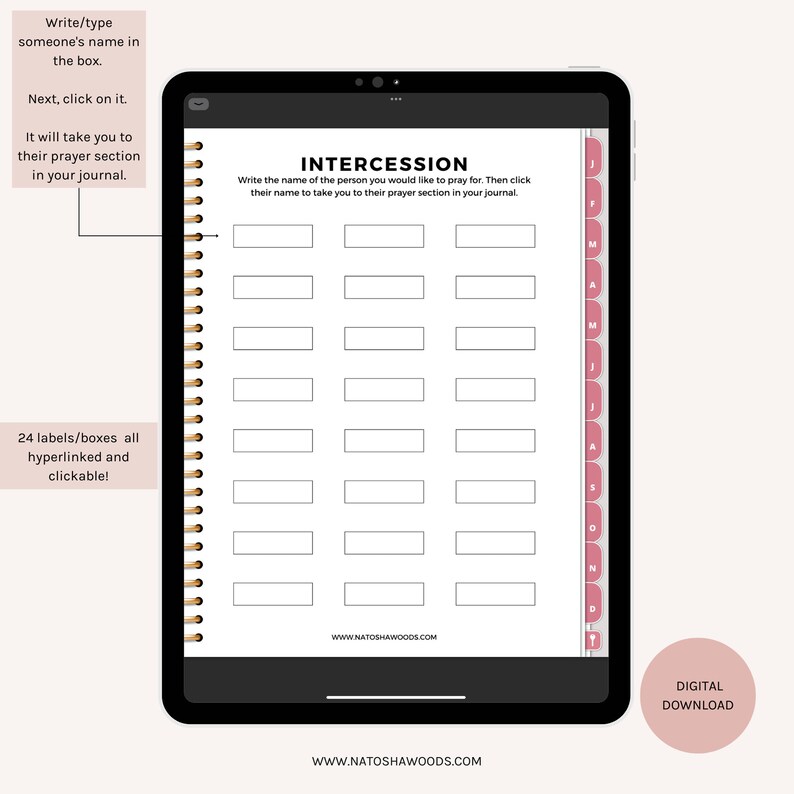 Clickable Worksheet Digital Prayer Journal, Faith Journal, Christian Journal, Gratitude ...