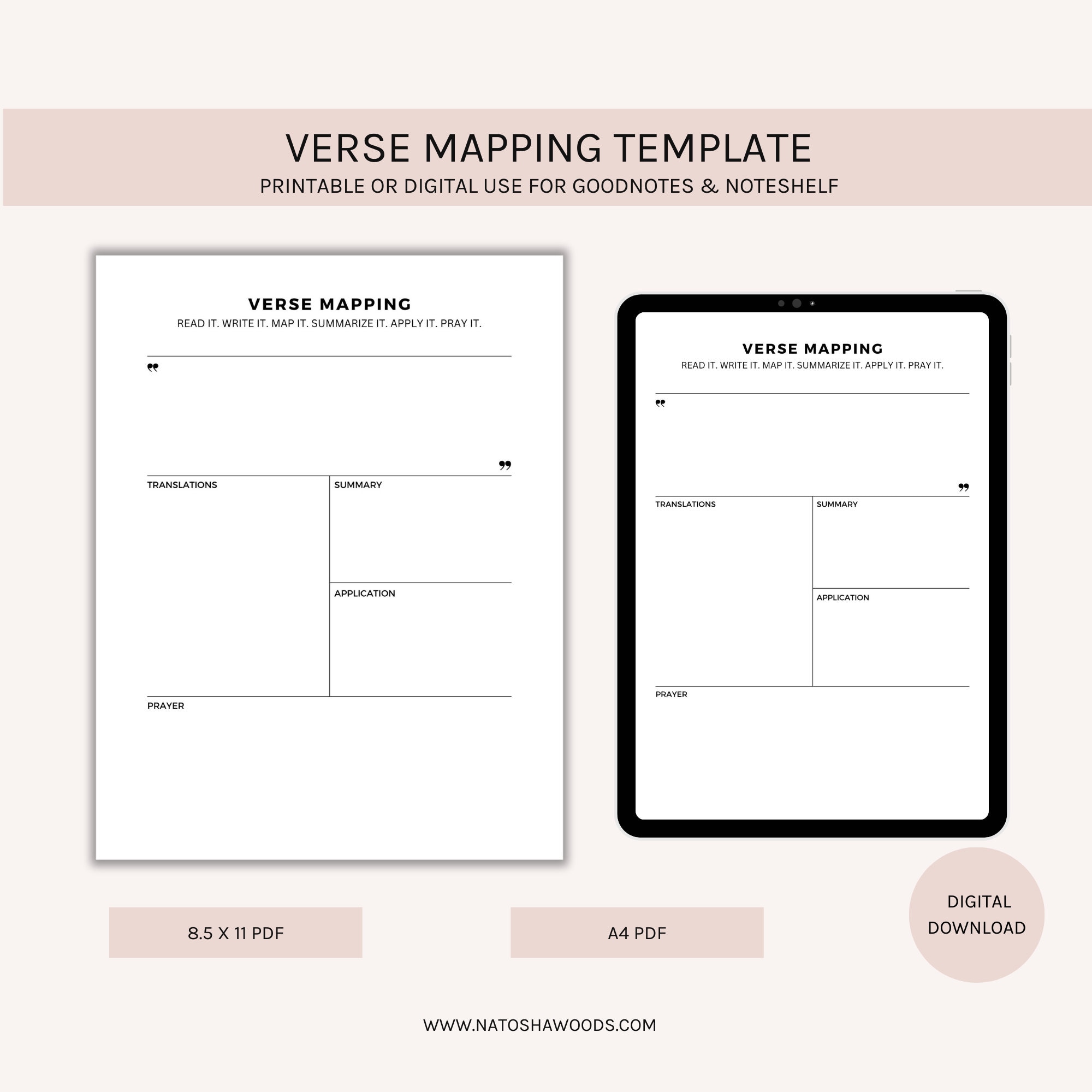 Bible Verse Mapping Printable, Bible Journaling, Bible Study Notes ...