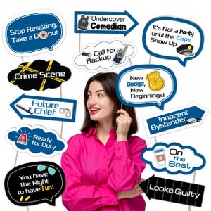 Police Graduation Party Photo Booth Props – Law Enforcement & Academy Celebration Decorations (12 Pieces)