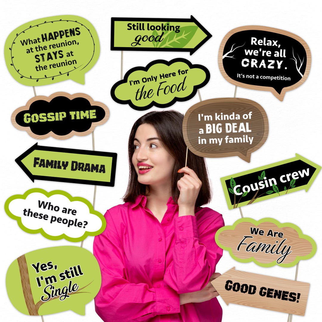 Family Reunion Photo Booth Props – Fun Family Gathering & Celebration ...