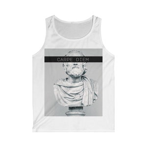 Seize the Day - Ancient Roman Motivational Muscle Shirt Gym - Inspirational Latin Quote, Meaning on Back