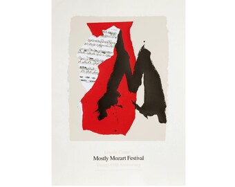 Original ROBERT MOTHERWELL Limited Edition Color Lithograph Poster for the "Lincoln Center Mostly Motzart 25th Anniversary", 1991