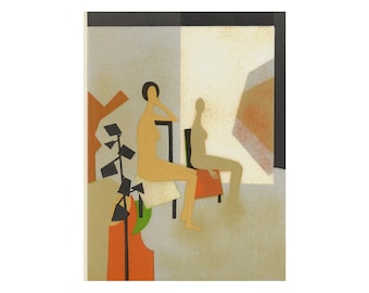 Original ANDRE MINAUX Color Lithograph "Les Deux Modeles”, 1974