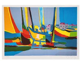 marcel harang 「on the bench」 Framed French Artist Marcel Harang, Sur Le Banc (on the Bench