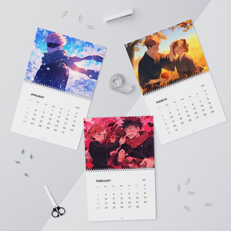 Jujutsu Kaisen 2025 Wall Calendar Perfect for Fans, Anime Calendar