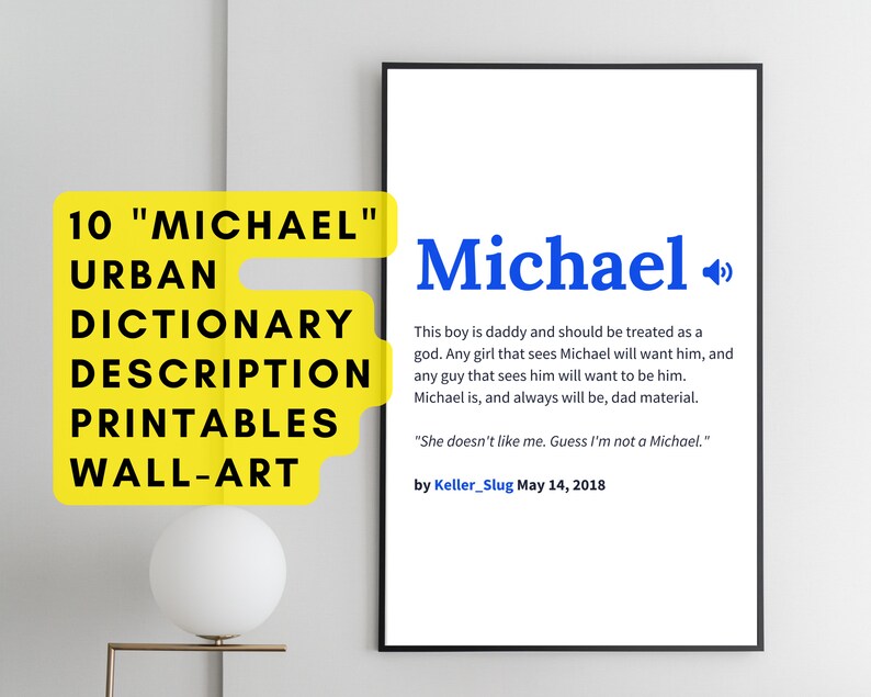 Description michael Wall Art Printable Thoughtful Etsy