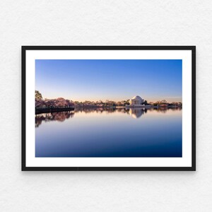 Fine Art Photography Print - Cherry Blossom Sunrise over Jefferson Memorial - Washington DC Wall Art - Framed or Unframed