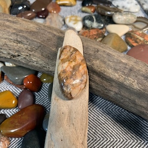 Natural stone brooch - rock pin/hat pin/bag pin/purse pin/scarf pin/coat brooch/sweater brooch/rock accessory/teacher gift/rock lover gift