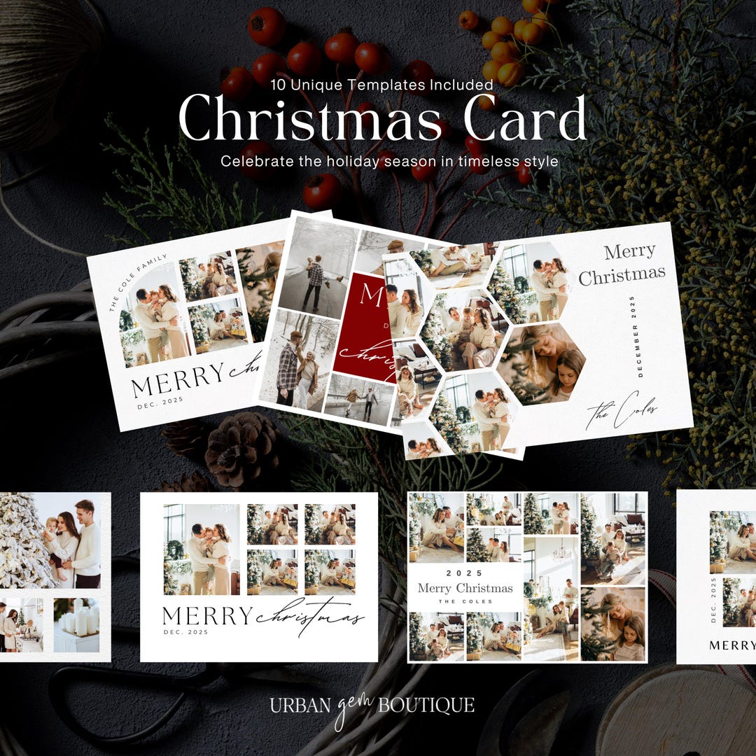 Editable Christmas Photo Card Template | Canva Holiday Bundle (digital ...