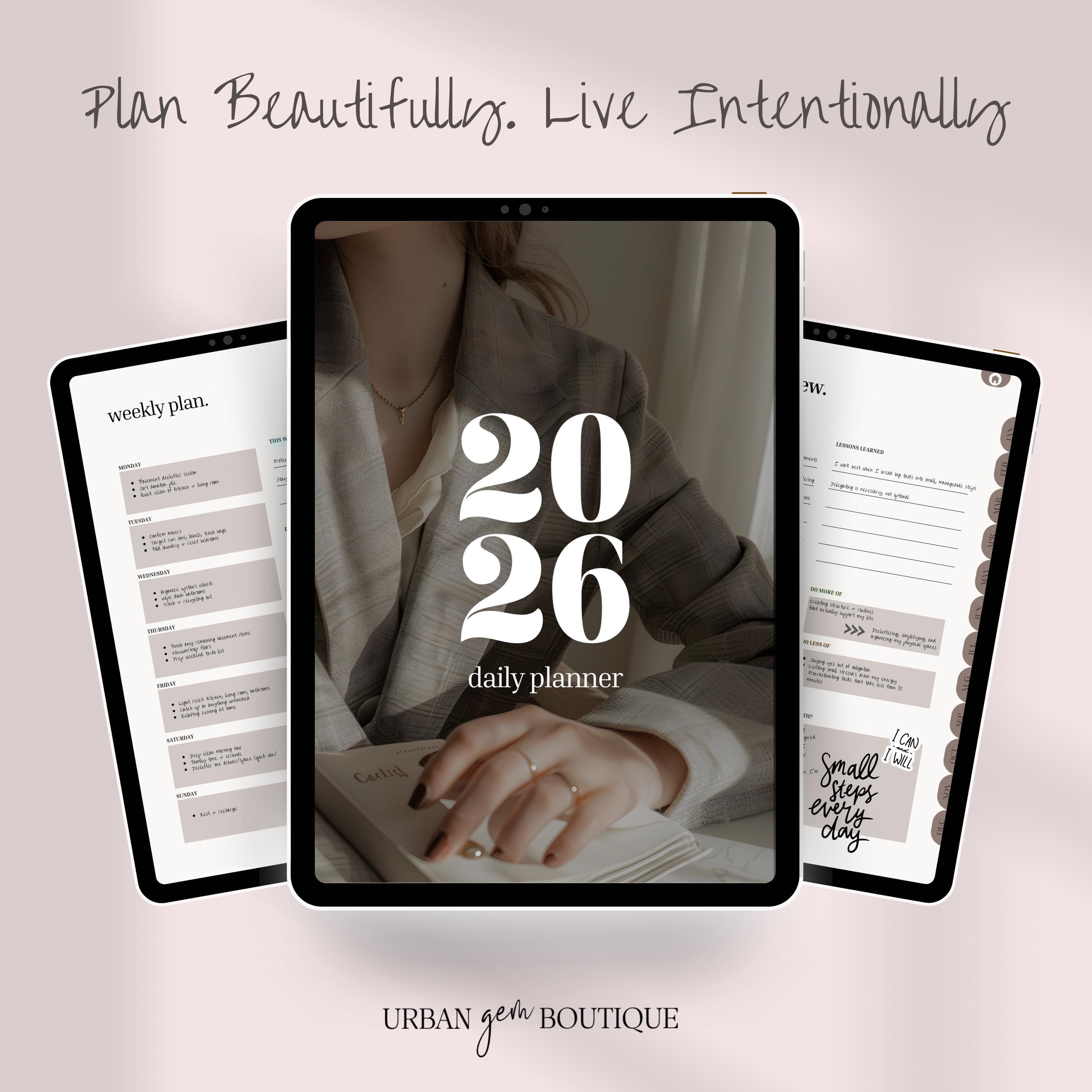 2026 Digital Daily Planner | Minimalist Hyperlinked PDF (goodnotes ...