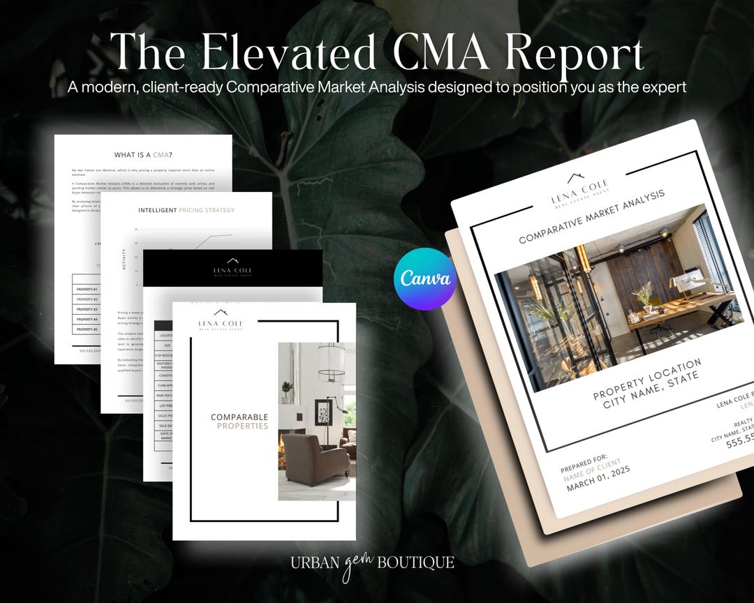 Real Estate CMA Template | Canva Editable Comparative Market Analysis ...