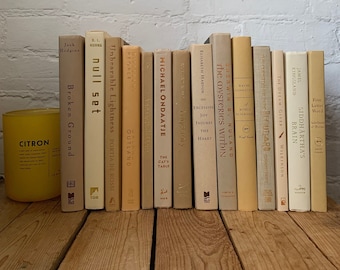 Custom neutral book stack, decorative books for shelf staging, books by color, home decor books, styling books,neutral coffee table books