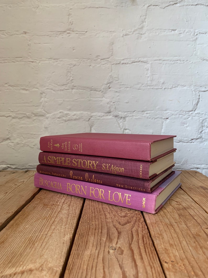 Purple Decorative Book Stack, Purple Home Decor, Purple Staging and ...