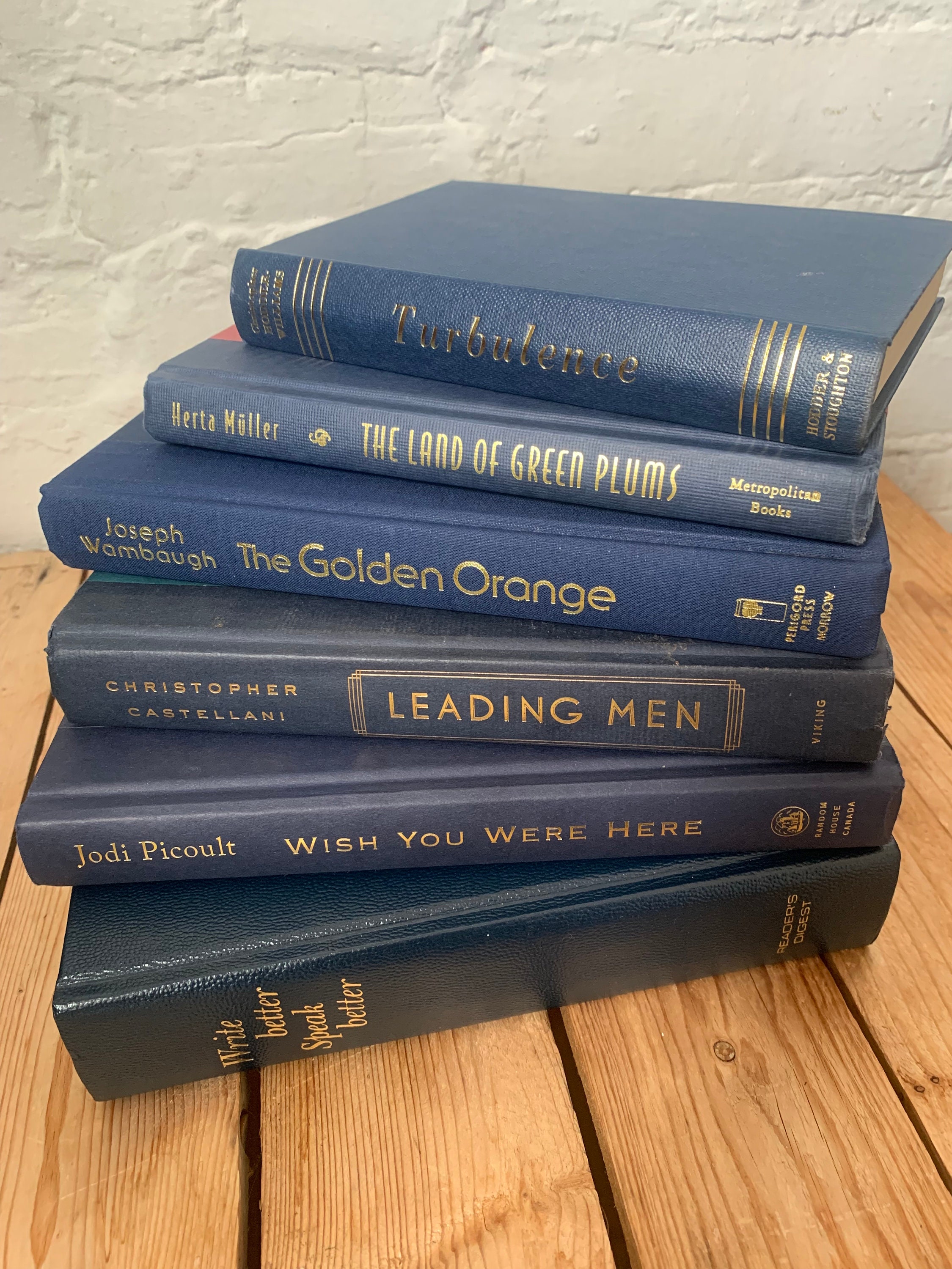 Navy Blue Decorative Book Stack Blue Book Decor Blue Home - Etsy