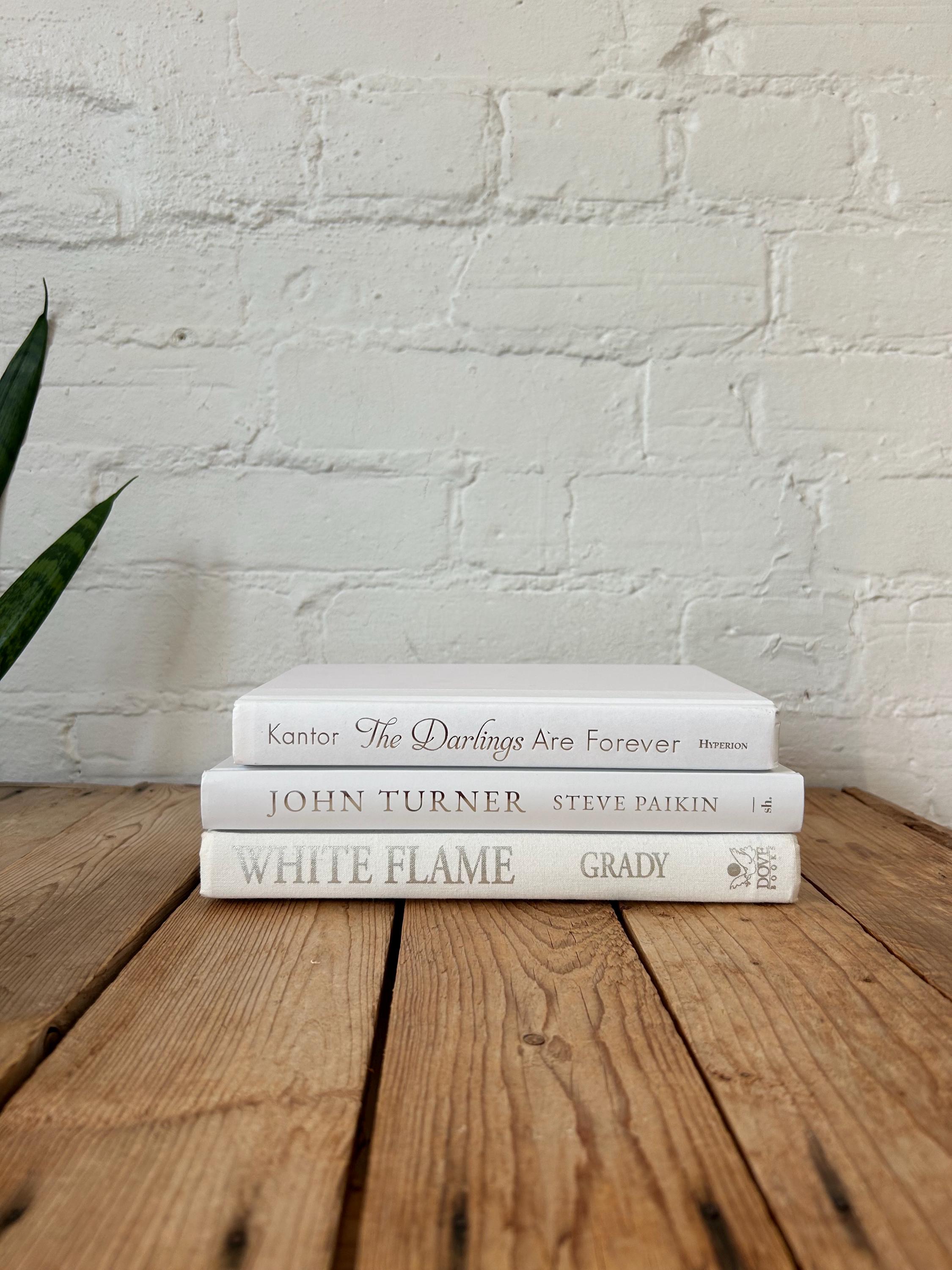 White Book Decor, White Home Decor, White Staging Books, Ivory