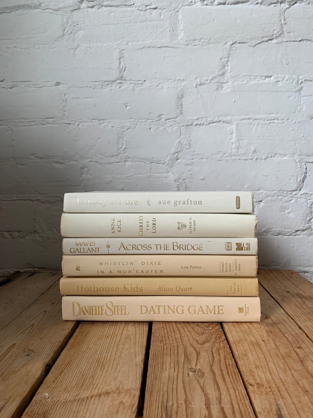 Ombré Ivory Beige Staging Book Stack, Decorative Books for Home Decor ...