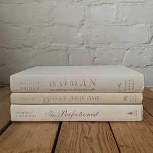 Vintage off white books, off white staging books, prop books, eggshell shelf decor, bundle of ivory books, aesthetic books, neutral books