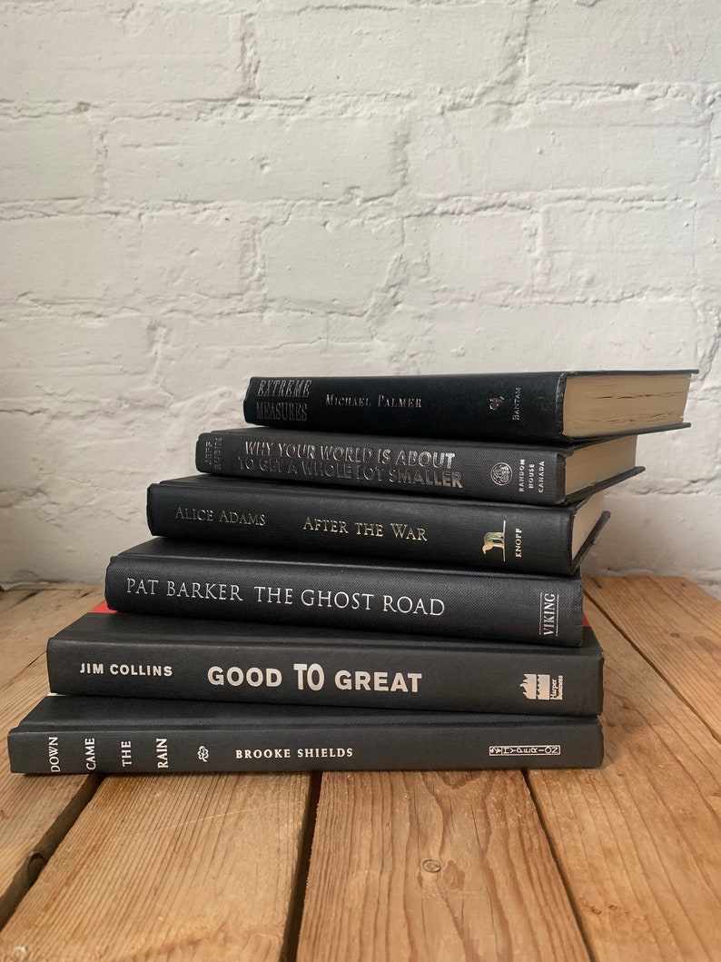 Black Book Stack Decor Black Coffee Table Books Books by Etsy